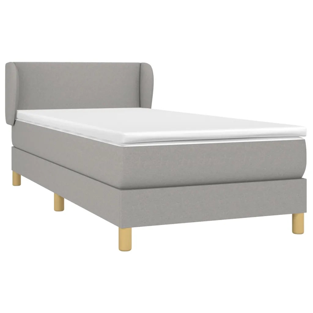 Giroletto a Molle con Materasso Grigio Chiaro 90x200 cm Tessuto cod mxl 63305