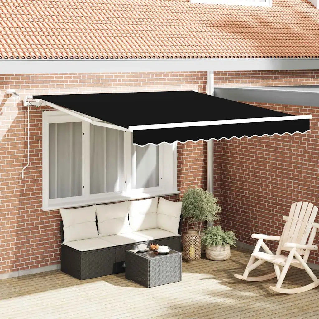 Tenda Retrattile Nero 300 x 250 cm Poliestere e Metallo 3330036