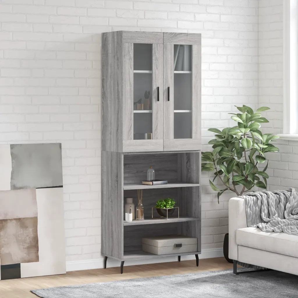 Credenza | Madia | Buffet da pranzo | Armadio da pranzo Grigio Sonoma 69,5x34x180 cm in Legno Multistrato