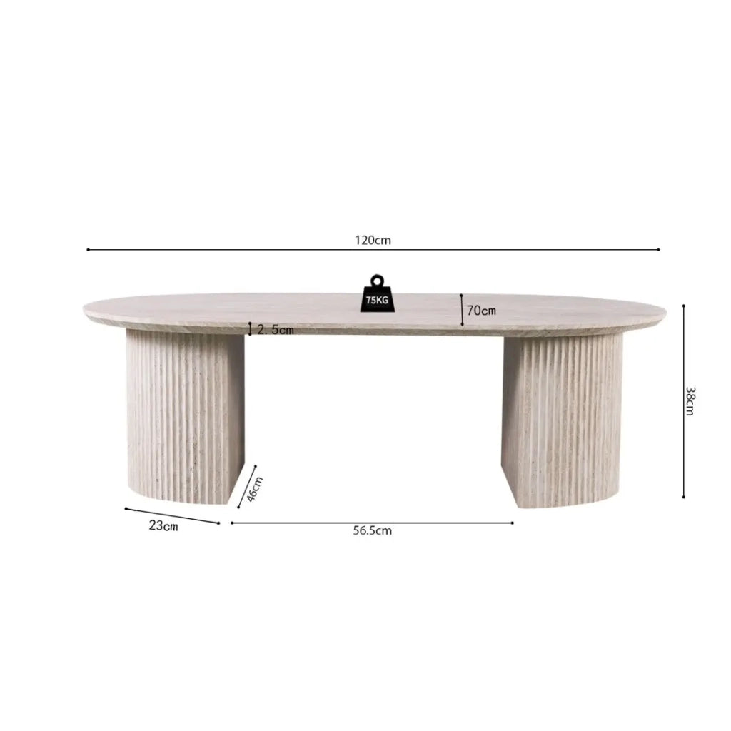 Table bassa VAGOS – Colore rovere chiaro – Tavolino rettangolare 120x70 cm – MDF – Design naturale e moderno