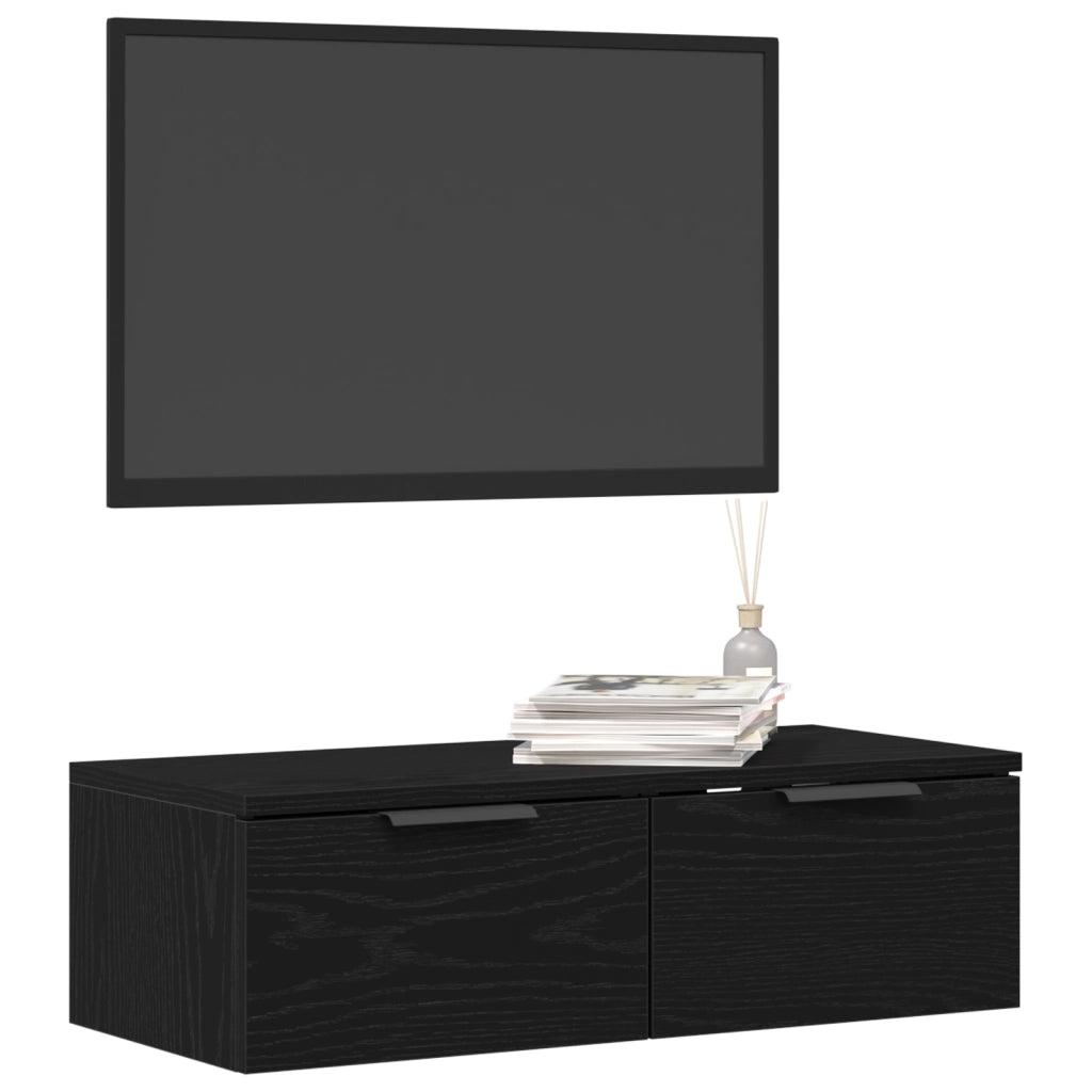 Armadio da muro in rovere nero 68x30x20 cm realizzato in legno ingegnerizzato