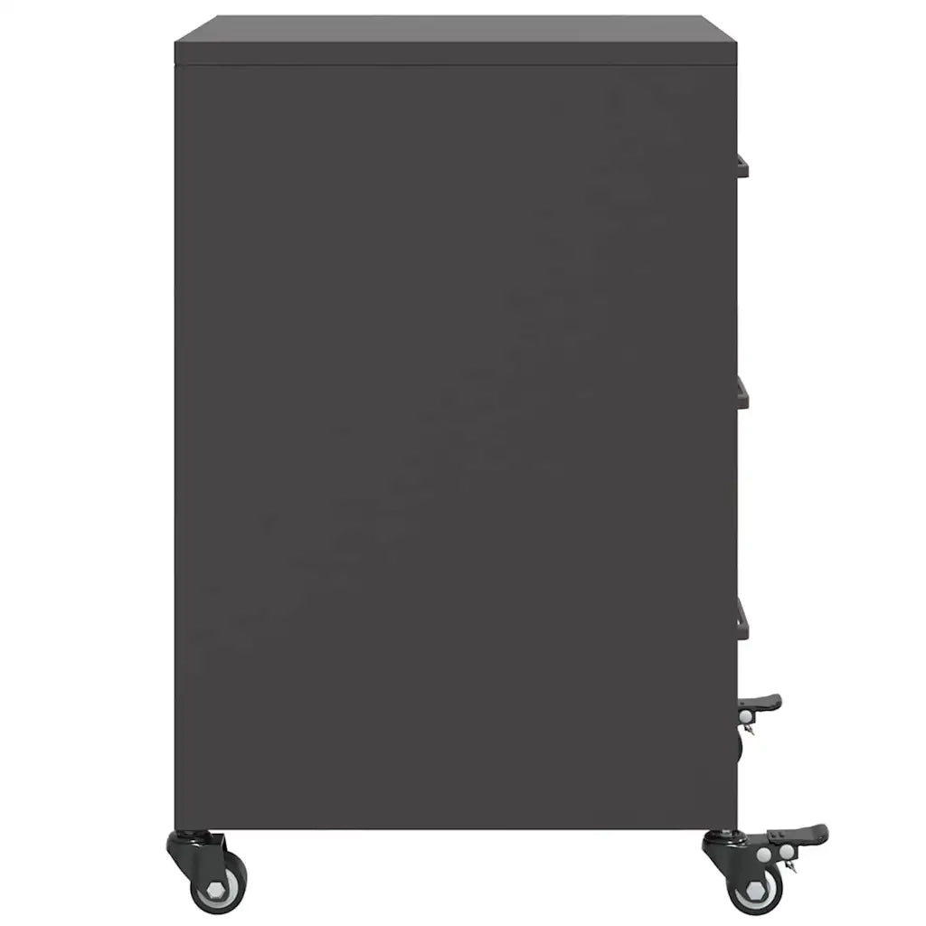 Comodino | Armadio da Notte | Mobiletto da notte Nero 36x39x59 cm in Acciaio