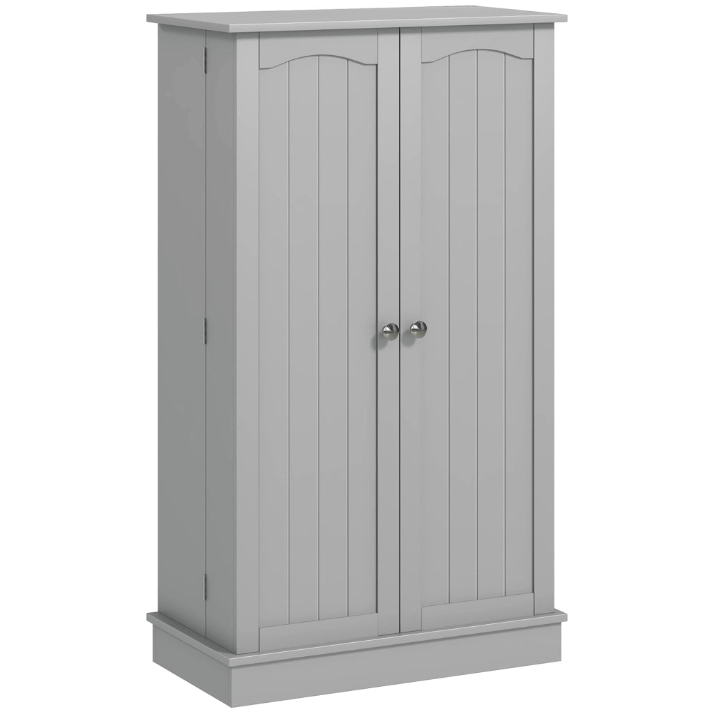 Armadio da Cucina con 5 Ripiani e 12 Porta Spezie ¨C Zephmum ¨C Grigio 60x30x104 cm