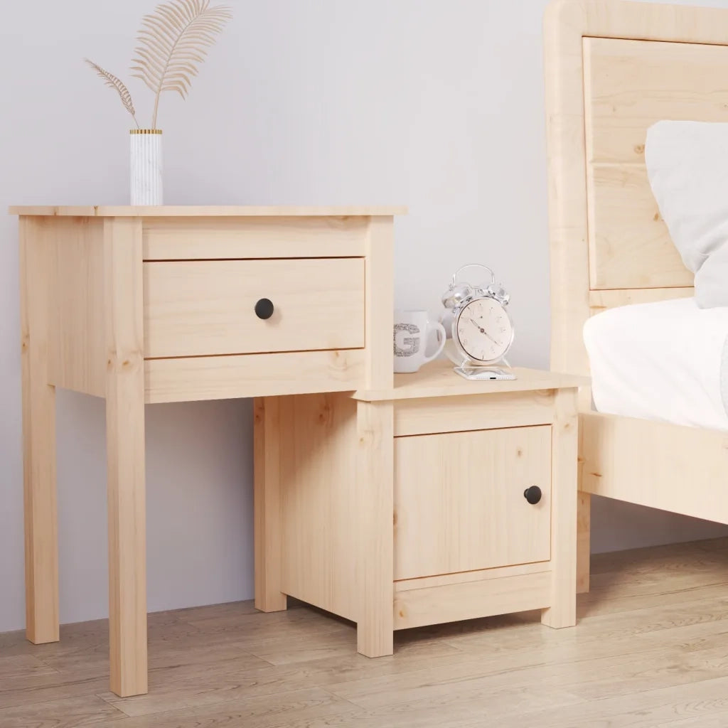 Comodino 79,5x38x65,5 cm in Legno Massello di Pino 814539
