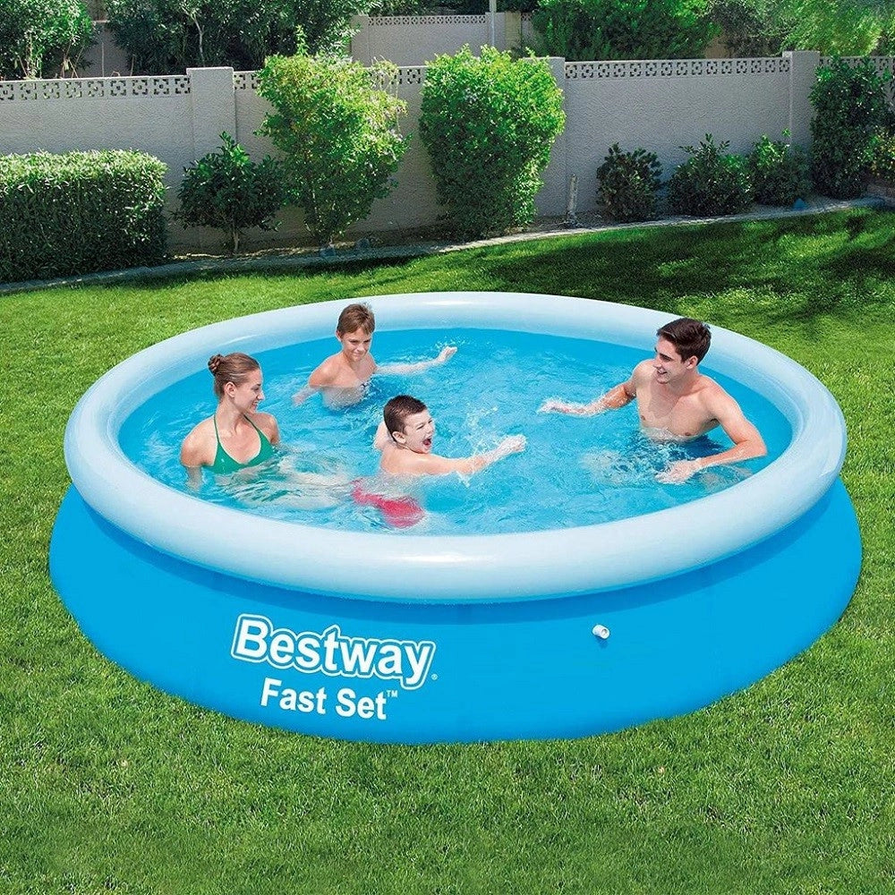 Trade Shop - Piscina Gonfiabile Rotonda Fast Set 366x76cm Predisposta Per Pompa Filtro 57273 -