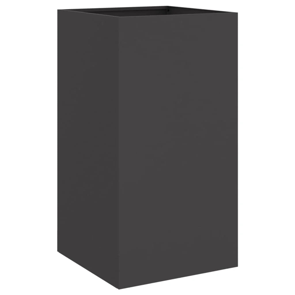Fioriera rialzata per piante fiori terrazza giardino 42 x 38 x 75 cm acciaio nero 02_0037598