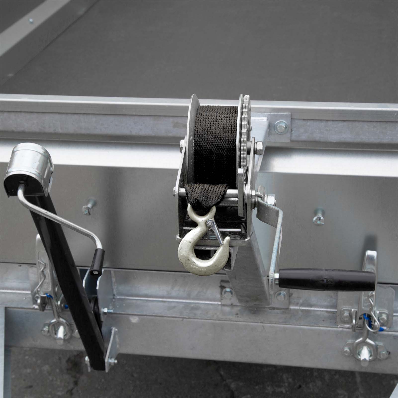 Verricello manuale 550 kg 7 m rapporto di trasmissione 4.1:1 argano con fascia