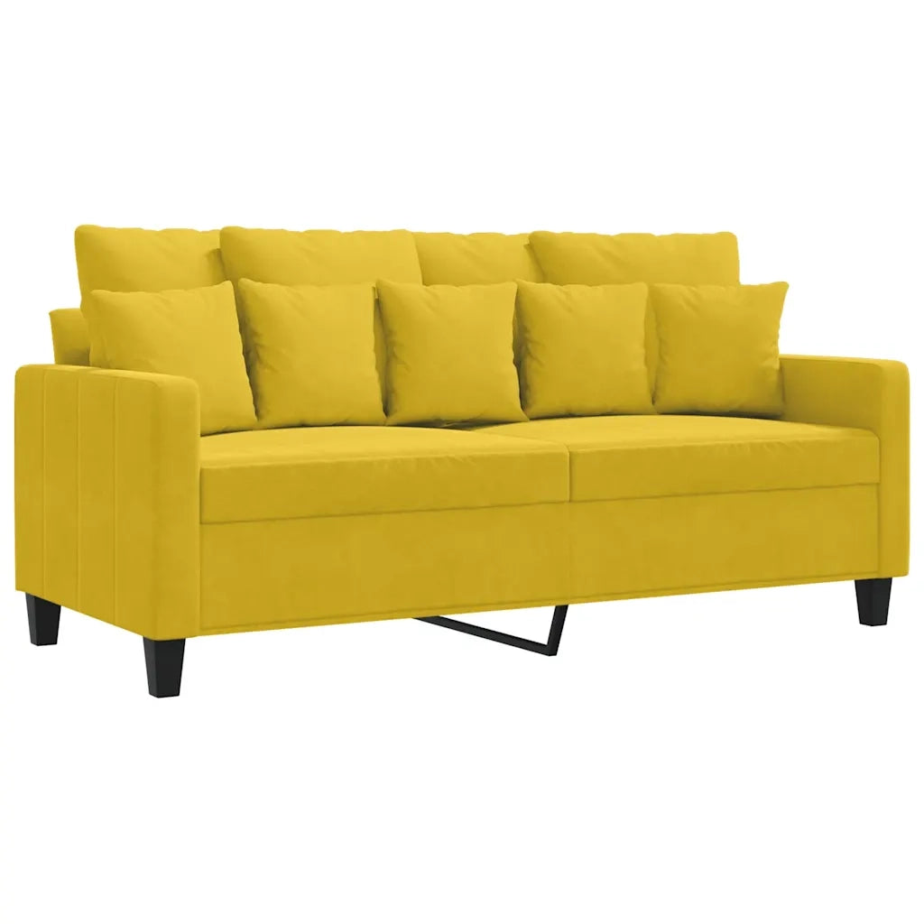 Divano a 2 Posti giallo 140 cm in Velluto 359309