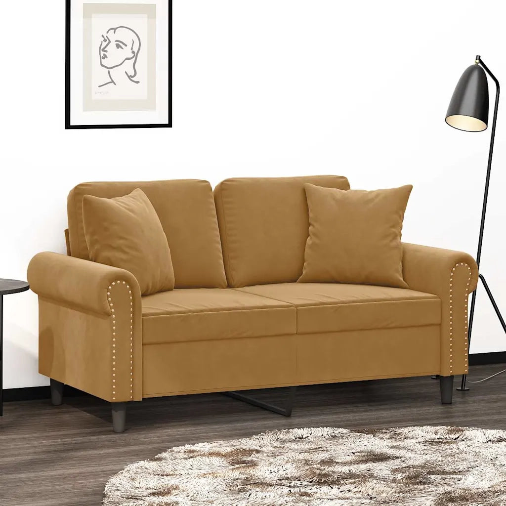 Cuscini Decorativi 2 pz Marrone 40x40 cm in Velluto 349492