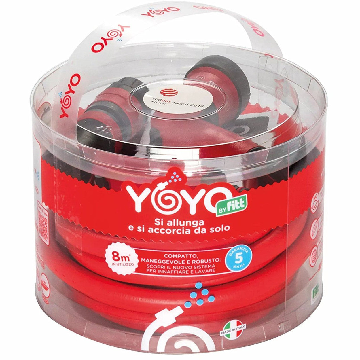 Fitt go yoyo tubo per innaffiare da 15 metri colore rosso