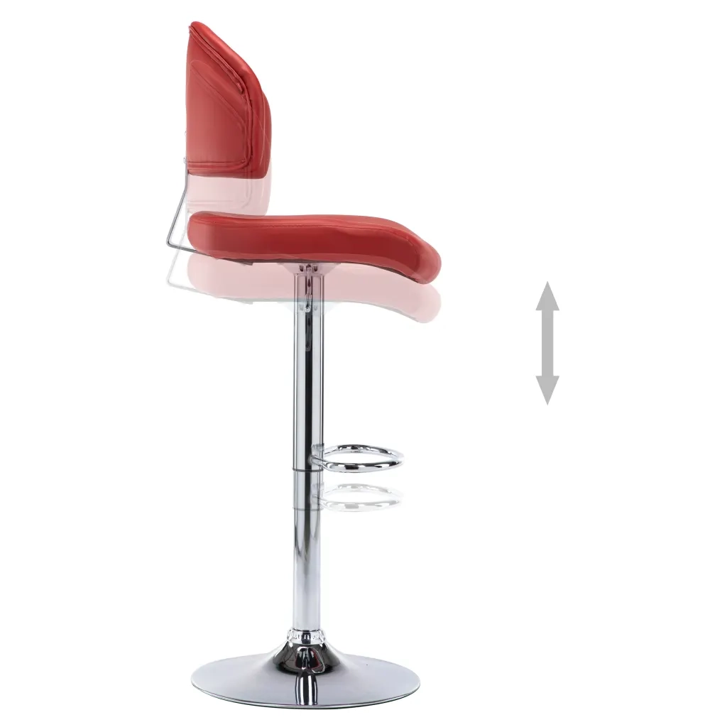 Sgabelli da Bar 2 pz Rosso Vino in Similpelle 249661