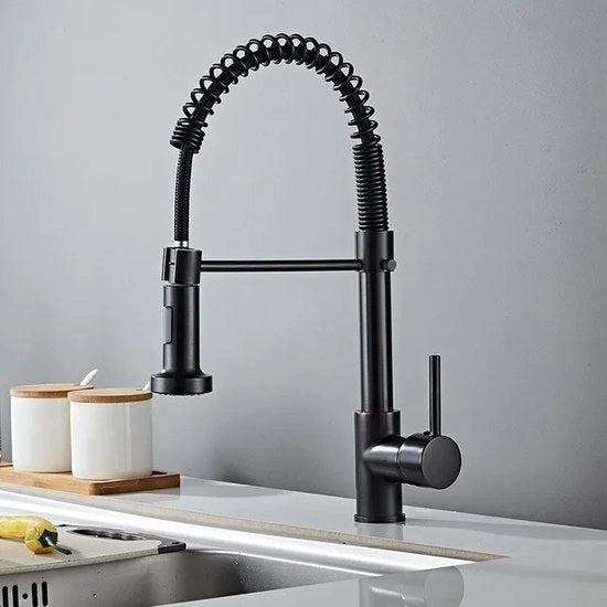 Collox Matte Collezione 360° Rotativa Miscelatrice con Bocchetta Estensibile per Lavandino, Combinazione Acqua Calda e Fredda