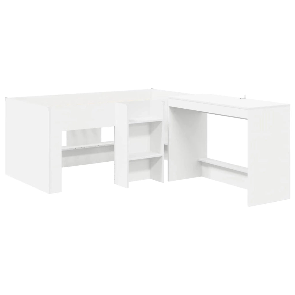 Letto alto per bambini con scrivania Bianco 80 x 160 cm 3423462