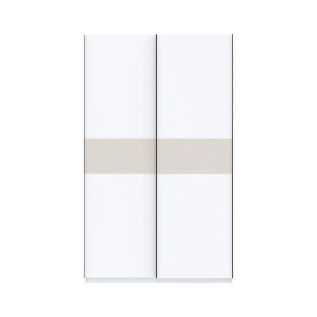 Armadio Camera da Letto Maba, Guardaroba 2 Ante 2 Ripiani, 120x204h cm Bianco