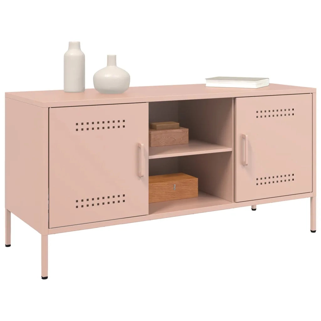 Mobile TV Rosa 100,5x39x50,5 cm in Acciaio 842989