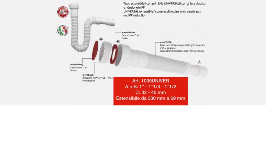 TUBO FLEX UNIVERSALE X LAVELLO
