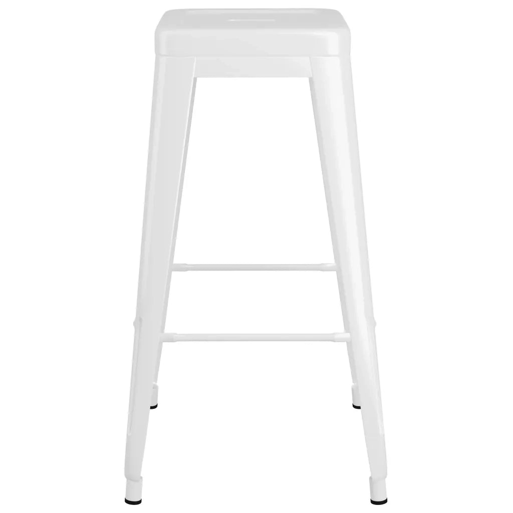Sgabelli da Bar Impilabili 2 pz Bianchi in Metallo cod mxl 78437
