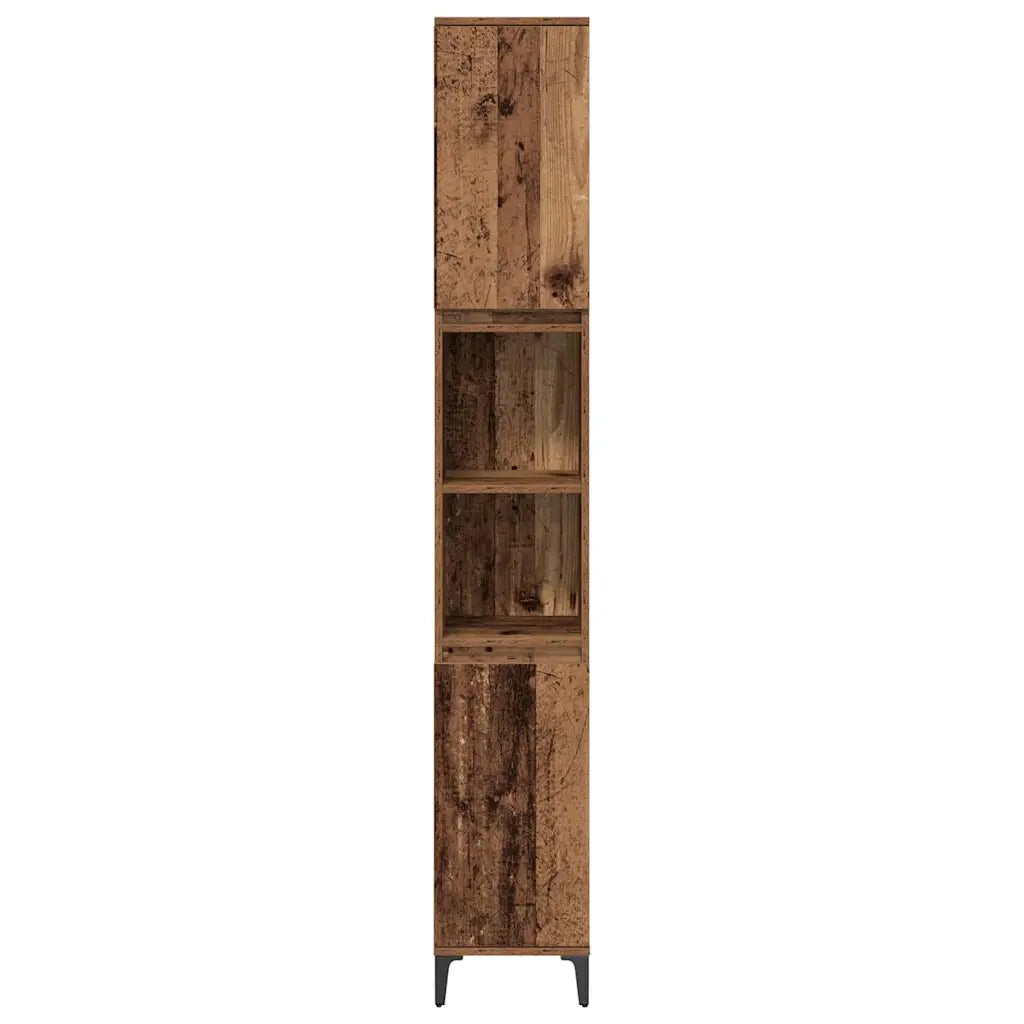 Set di mobili per il bagno con lo scaffale 3 pcs Legno vecchio
