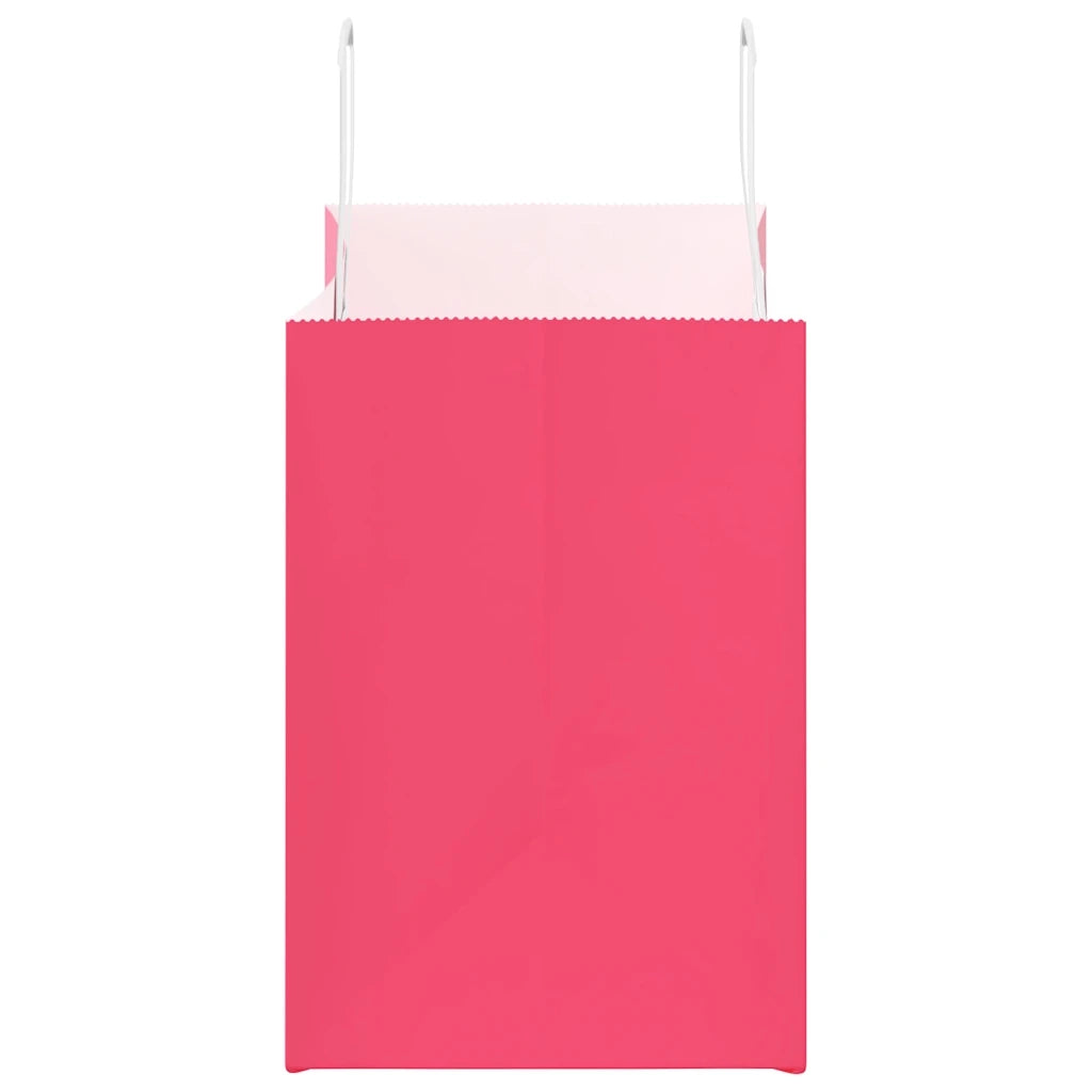 vidaXL Sacchetti di Carta 250 pz con Manici Rosa 32x17x25 cm