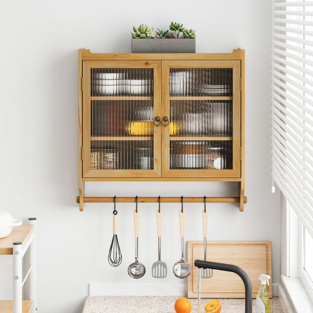 Credenza vintage da parete con doppia anta e ripiani