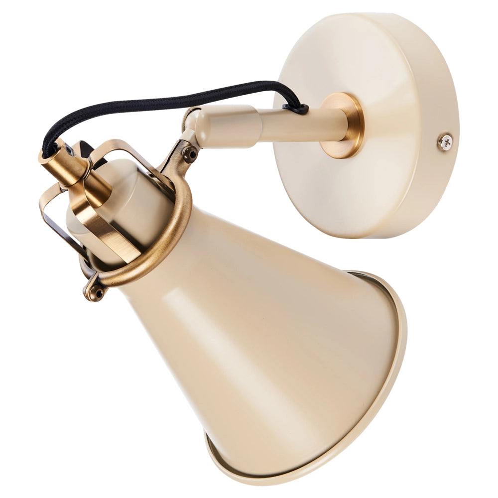 Set di 2 lampade da parete Beige Sconce metalliche paralumi regolabili Camera da letto Soggiorno Casa Ufficio Design Industriale