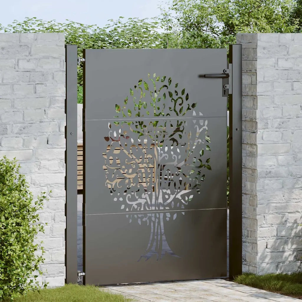 Cancello da giardino con blocco Nero 110 x 130 cm 42015885