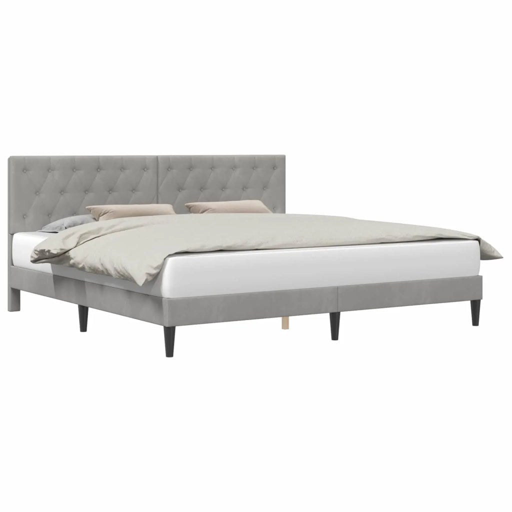 Struttura del letto Grigio Chiaro 200 x 200 cm Velluto