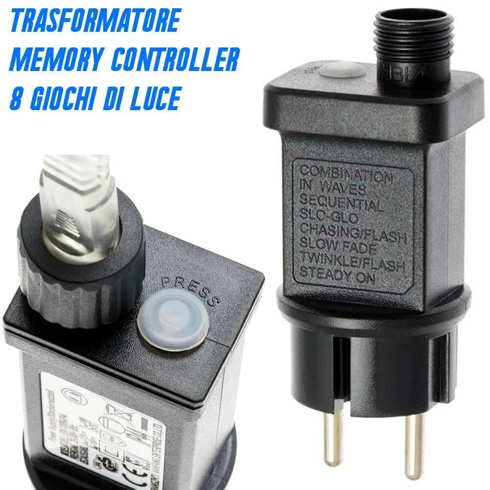 Catena Luminosa 500 Luci LED Lucciole Multicolore Controller 8 Funzioni Esterno