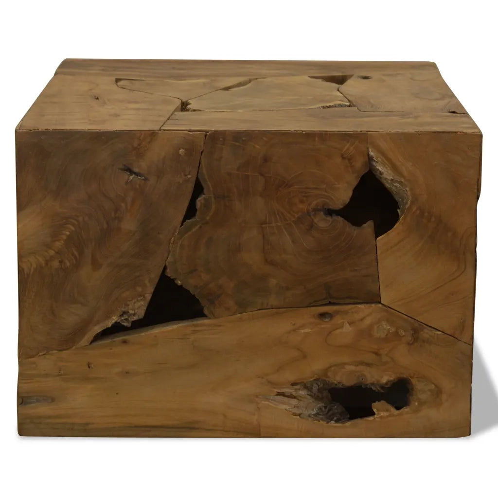 Tavolino da Caffè in Autentico Legno di Teak 50x50x35cm Marrone 244557