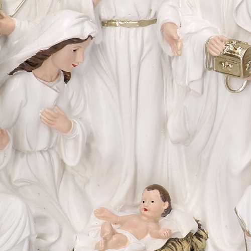 Natività resina bianco cm 23x12,5xh19,5