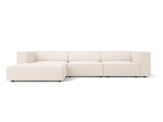 Cosmopolitan Design - Divano angolare sinistro "Arendal" 4 posti in ciniglia beige chiaro 