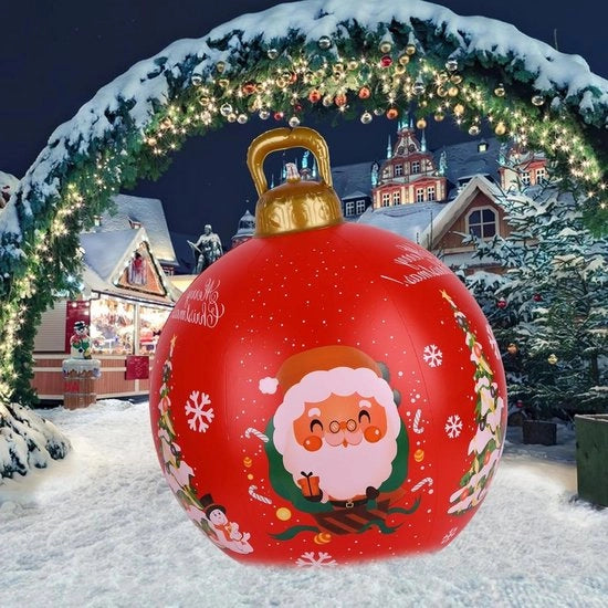 Decorazione di Natale gonfiabile, 60 cm - PVC - Decorazione di Natale per esterno - Grande pallone di Natale