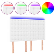 Testiera | Testata a LED Bianco 144x5x118/128 cm in Similpelle