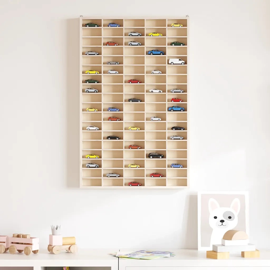 Vetrina da collezione in legno con 90 scomparti 50,5x4,5x79 cm CFW6444443