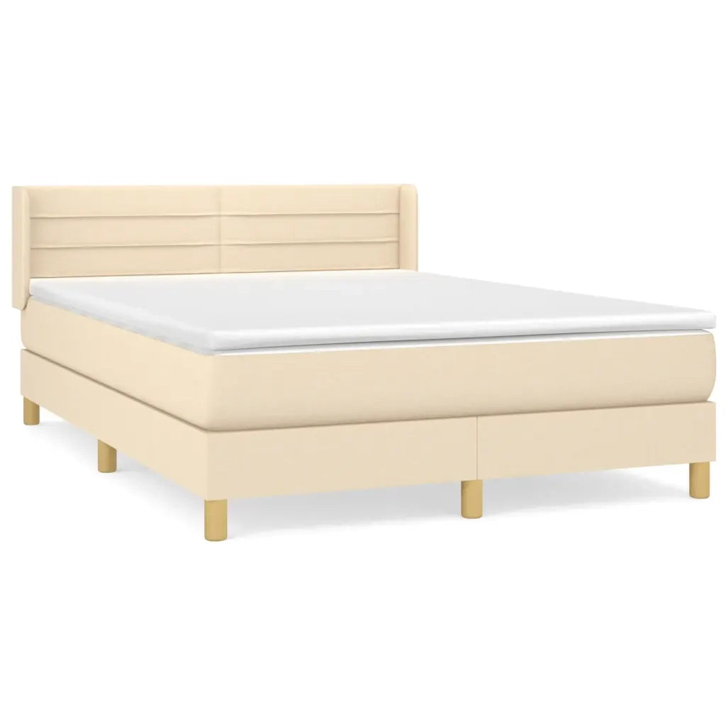 Giroletto a Molle con Materasso Crema 140x200 cm in Tessuto 3130358