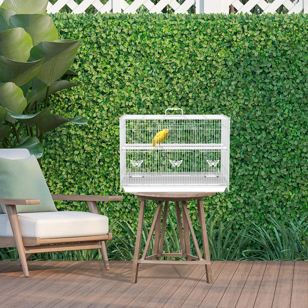 Gabbia per Uccelli ¨C zephmum ¨C Bianco 60x41x41 cm Metal con Mangiatoie