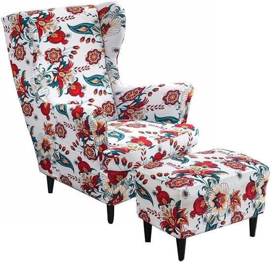 Copricuscini per Sedia a Schienale 2 Pezzi con Copricuscino per Ottomano - Copertura per Sedia a Schienale Reclinabile - Tela di Spandex Riscattabile - Protezione per Mobili per Sedia a Schienale - Decorazione da Camera da Letto da Hotel (Mandala)