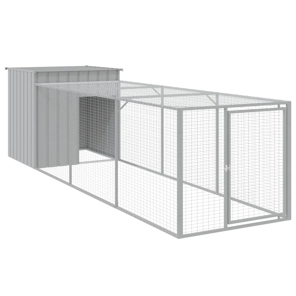 Pollaio Area Corsa Grigio Chiaro 110x405x110 cm Acciaio Zincato 3189094