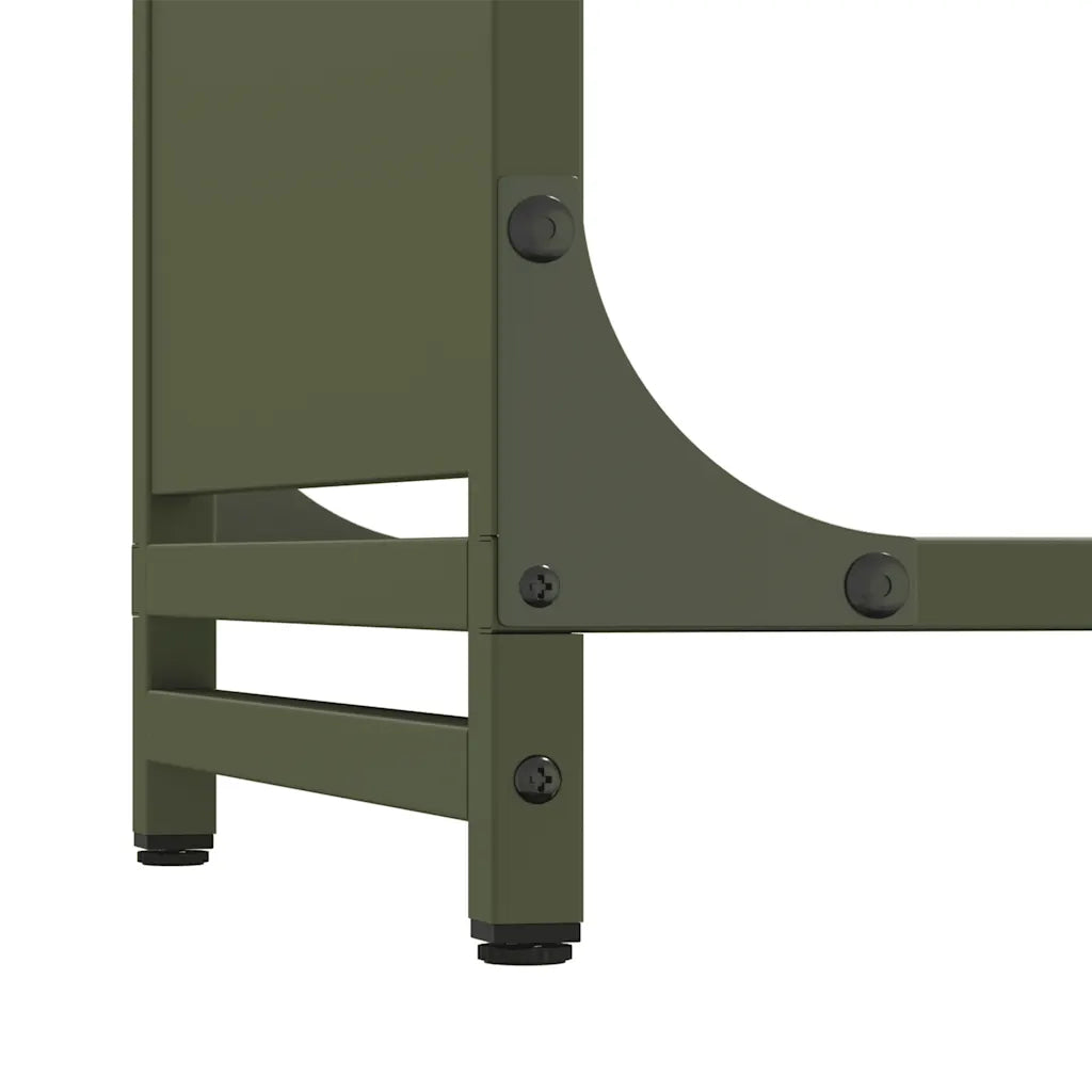 Rastrelliera per Legna da Ardere Verde Oliva 90x28x90 cm CFW7602111