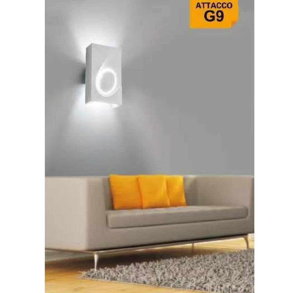 Trade Shop - Applique In Gesso Rettangolare Up & Down Lampada Contemporanea Attacco G9 Gs-e40 -