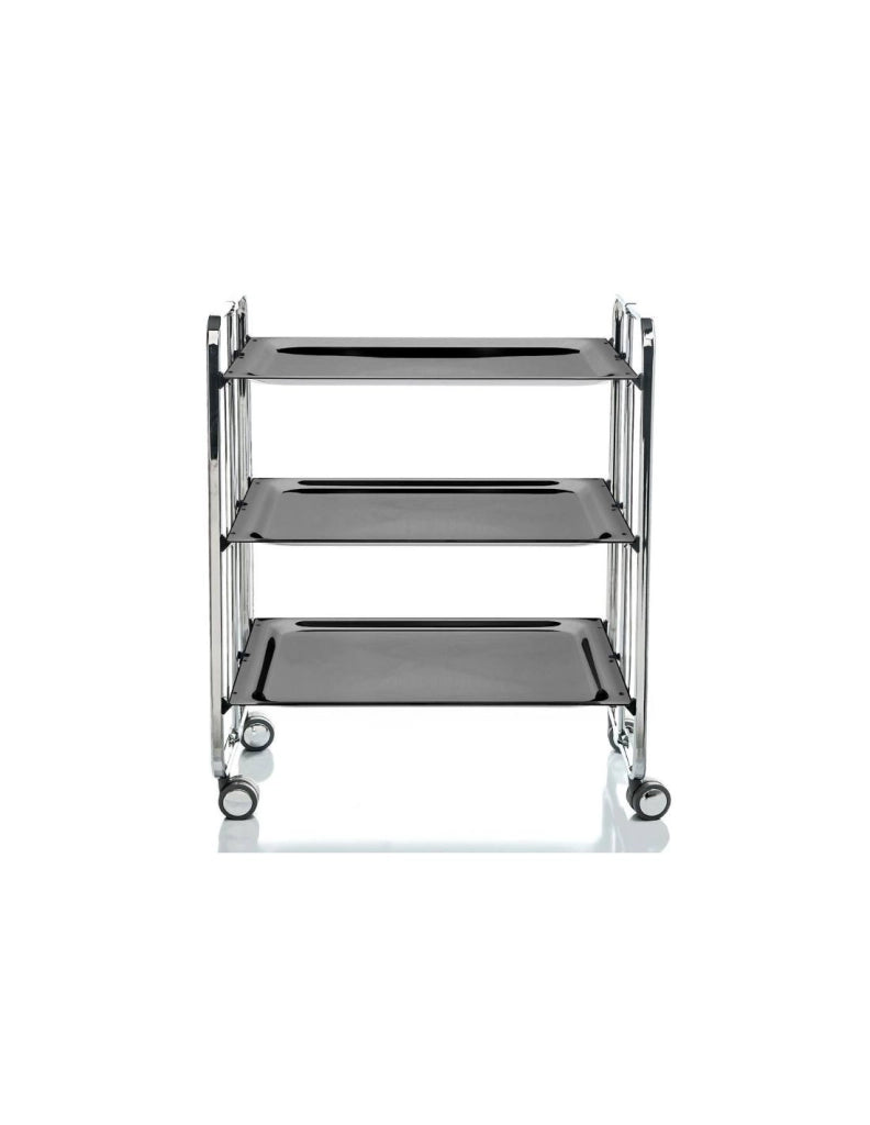 Carrello da cucina pieghevole cromato con ruote BAUHAUS 3 ripiani