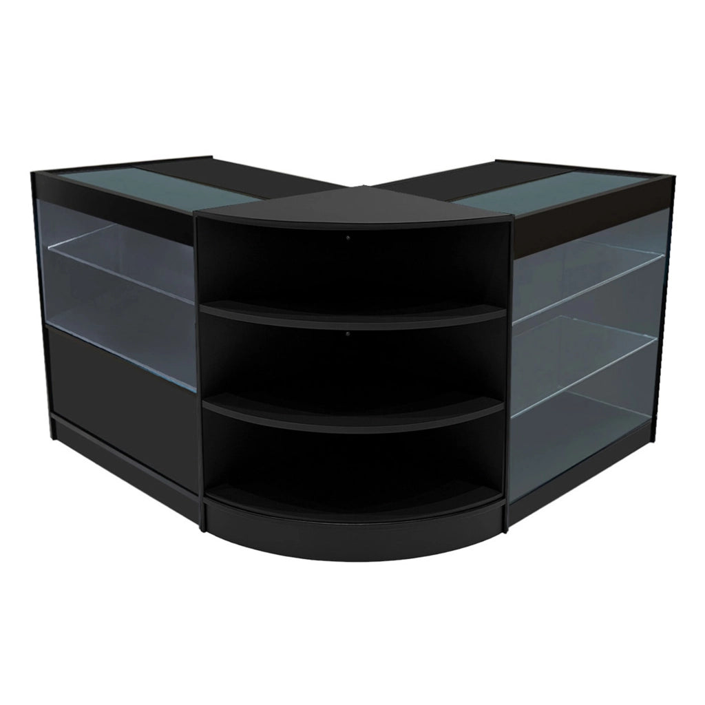 Set Banconi Nero Calliope LED K900 C900 LM60 Vetrina con Ante Scorrevoli