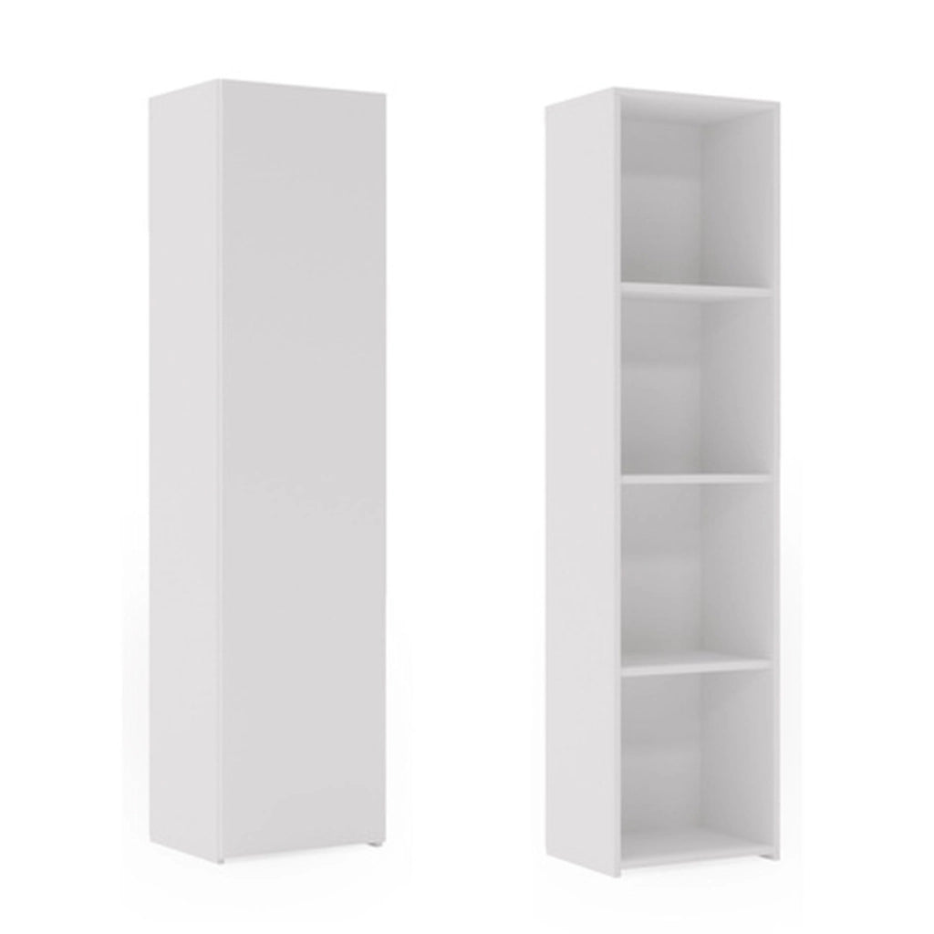 Libreria chiusa LONI 160x40 cm bianca con anta e ripiani interni