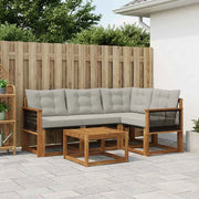 Set di divani da esterno 5 pz Naturale e Grigio Chiaro 3381935