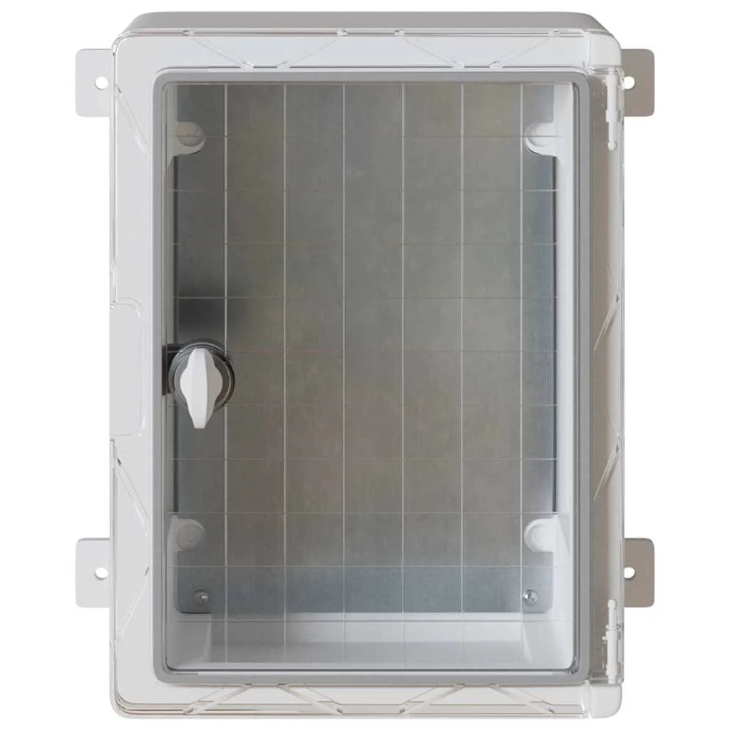 Armadio elettrico moderno 25 x 15 x 35 cm ideale per lo stoccaggio interno ed esterno in plastica grigia 02_0058209