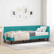 Struttura Letto Angolare con Materasso 2 pcs Turchese Velluto