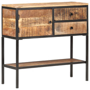 Buffet credenza cassettiera armadio mobile contenitore organizer per cucina soggiorno salotto 85 x 30 x 80 cm legno di mango marrone grezzo 02_0029663