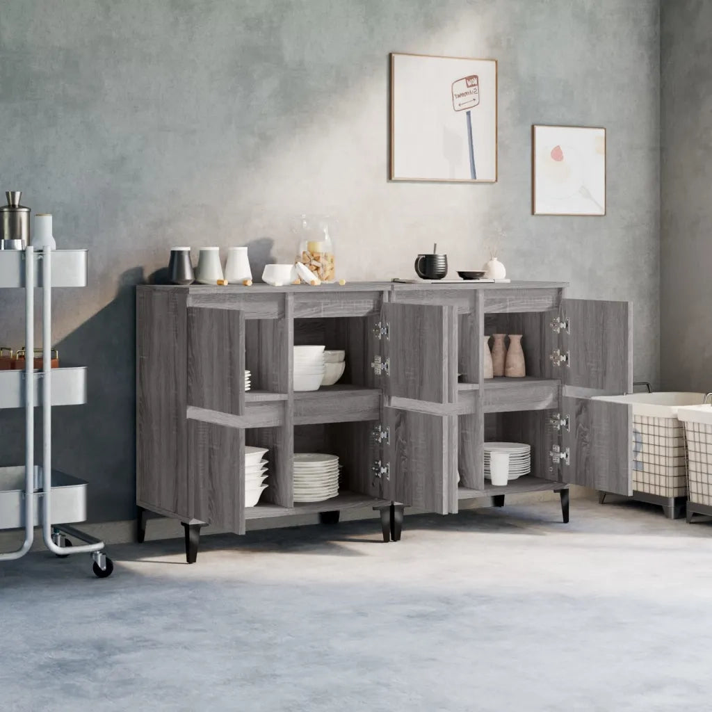 Credenze 2pz Grigio Sonoma 60x35x70 cm in Legno Multistratocod mxl 101417
