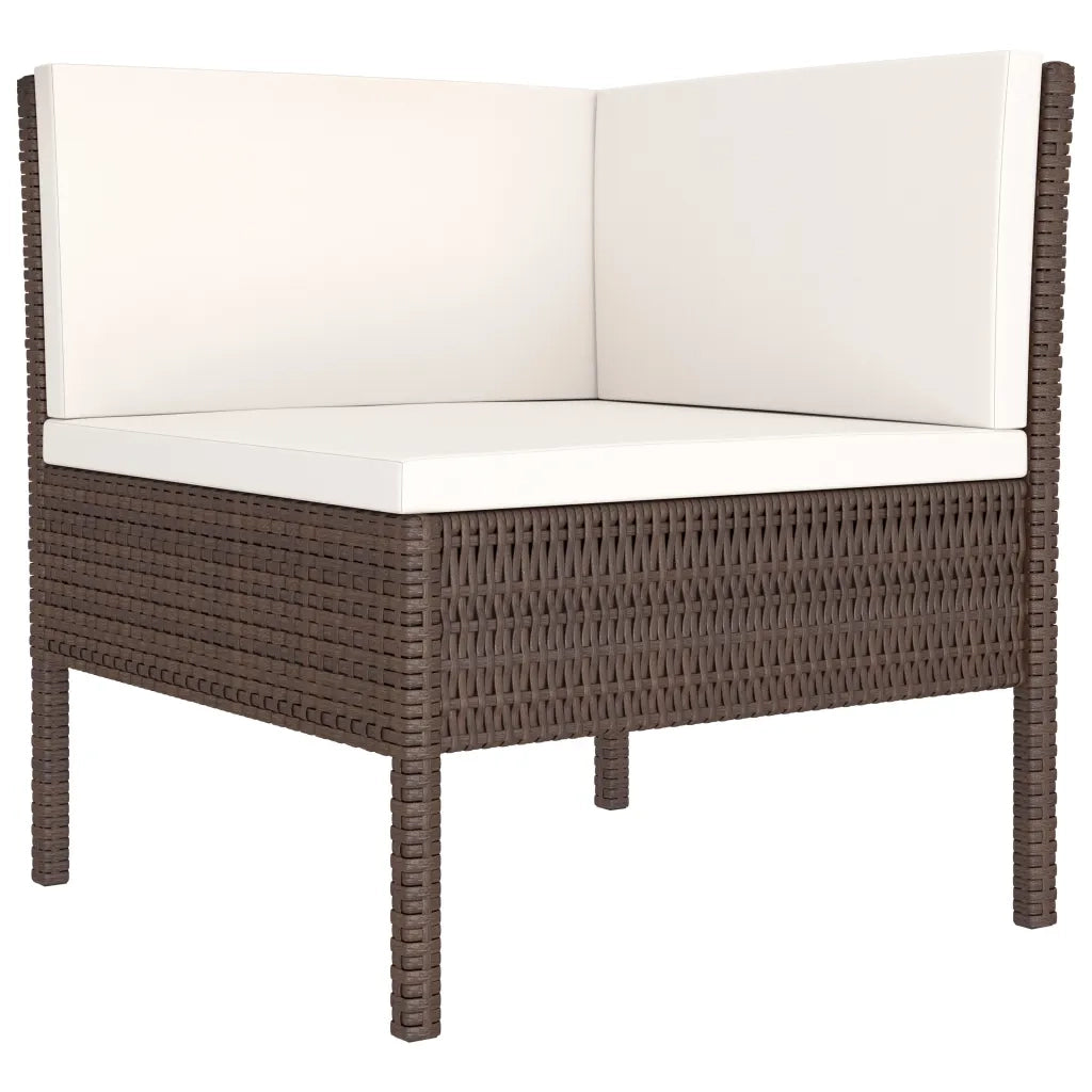 Set Divani da Giardino 2 pz con Cuscini in Polyrattan Marrone 310205