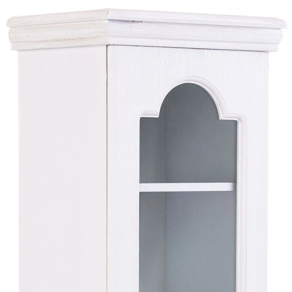 Vetrina in legno e vetro ad 1 anta bianca 24x20x98,5